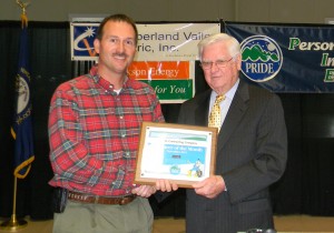 Kevin Houston accepted Hinkle Contracting Company’s PRIDE Volunteer of the Month Award from Congressman Hal Rogers