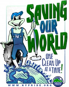 2012 PRIDE Spring Cleanup logo - "Saving Our World, Once Cleanup at a Time"