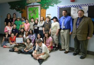 Owsley County Elementary students accept PRIDE Environmental Education Project of the Month Award for Feb 2012