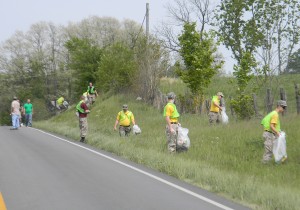 Foothills Academy volunteers picked up litter during Dale Hollow Spring Cleanup, April 14, 2012