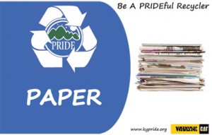 Label to make any container a recycling bin for paper. Print your label at http://kypride.org/?p=985