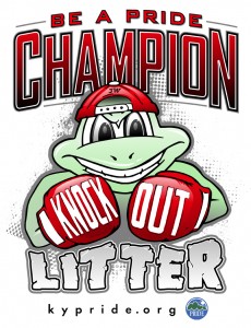 2013 PRIDE Spring Cleanup logo - Be a PRIDE Champion, Knock Out Litter