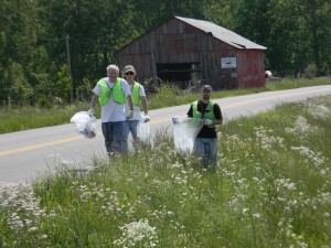 Volunteers picked up roadside litter during the 2012 Dale Hollow Spring Cleanup.