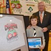 Congressman Hal Rogers congratulated Casey Joe Stephens for designing the 2013 PRIDE Spring Cleanup T-shirt