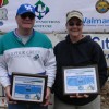 Mark Brewington and Patty Brendel accepted their plaques for the PRIDE Volunteer of the Month Award at the Dale Hollow Spring Cleanup on March 23.