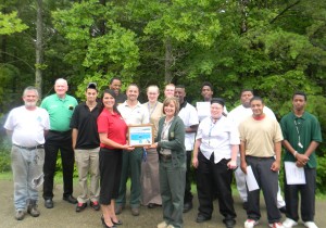 Frenchburg Job Corps accepts PRIDE Volunteer of the Month Award for July 2013
