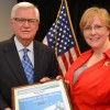 Congressman Hal Rogers, who co-founded PRIDE, presented the PRIDE Volunteer of the Month Award to Kelly Scott, the Pikeville High School teacher who sponsors the school’s Panther PRIDE Club.