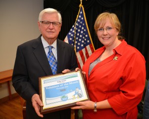  Congressman Hal Rogers, who co-founded PRIDE, presented the PRIDE Volunteer of the Month Award to Kelly Scott, the Pikeville High School teacher who sponsors the school’s Panther PRIDE Club.