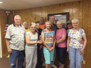 PRIDE honored the Friends of Lake Cumberland for the group’s 26 years of service. Members who accepted the award were (left to right): Steve Syphax, Darro Cottle, Billie Cottle, Shirley Syphax, Ken Wolfram, Nancy Kincaid, Ken Kincaid, Cheri Wolfram, Mack Chandler and Kathy Chandler.